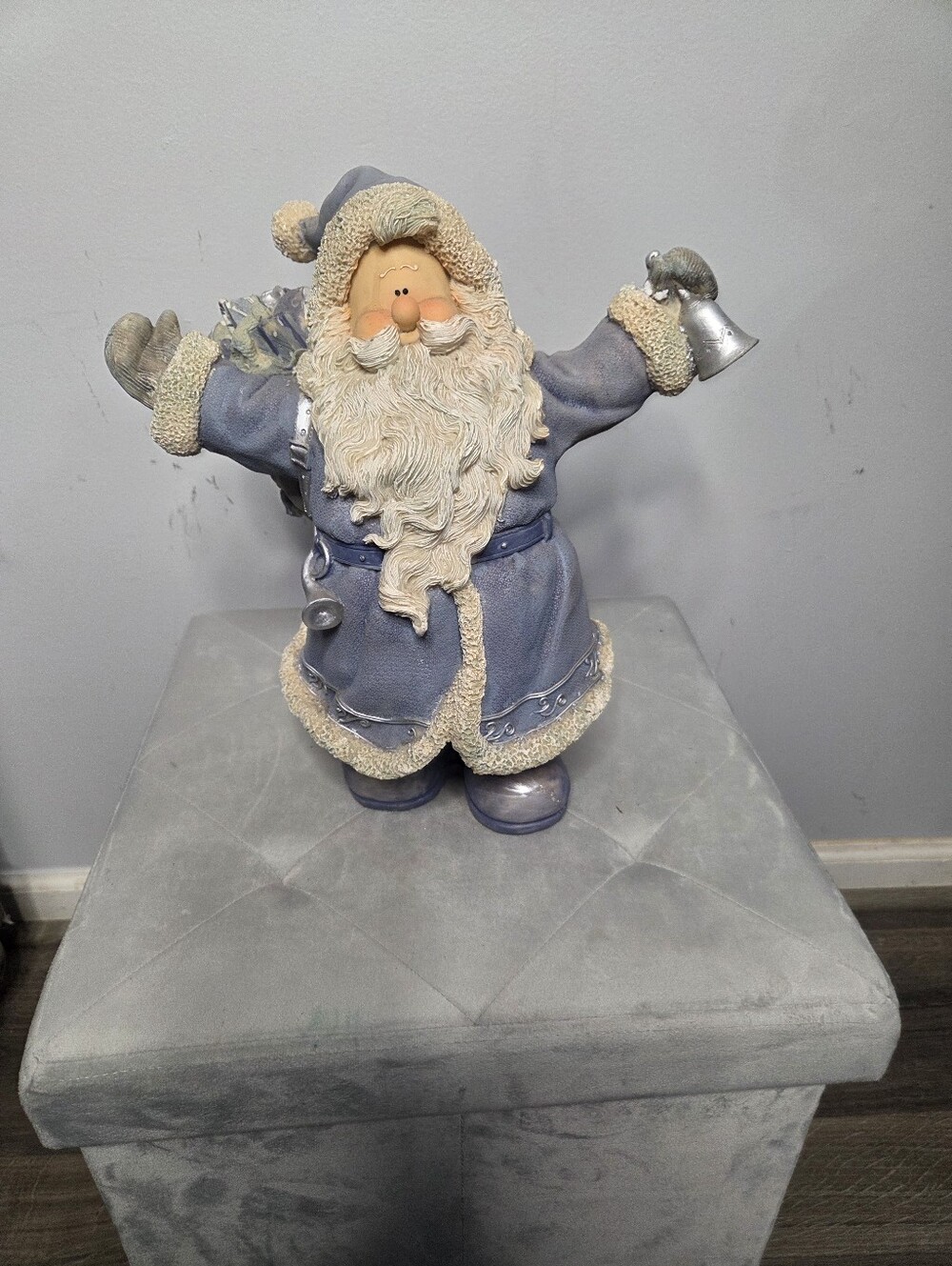 Treasured Times Holiday Collection Blue Santa Figurine Holiday Decor